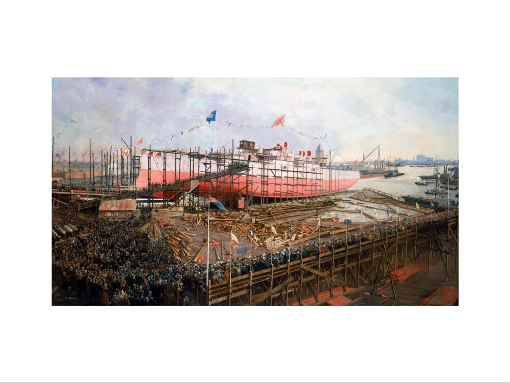 Launch of the 'Fuji' at Blackwall, London, 31 March 1896. - Image 12