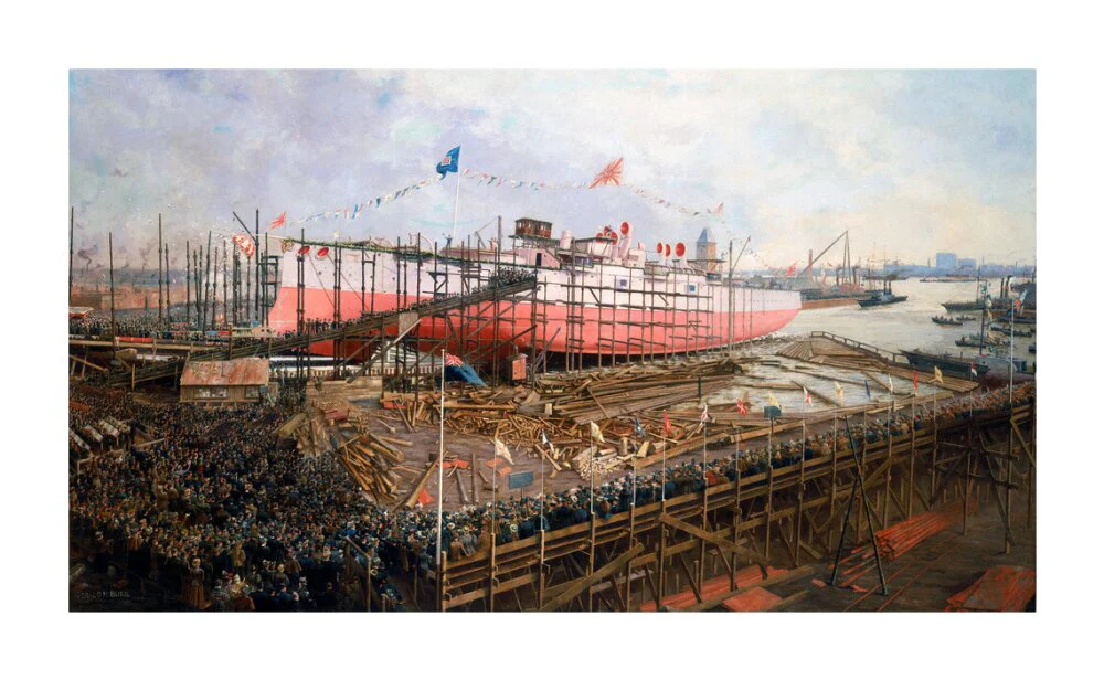 Launch of the 'Fuji' at Blackwall, London, 31 March 1896. - Image 30