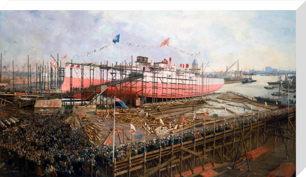Launch of the 'Fuji' at Blackwall, London, 31 March 1896. - Image 33