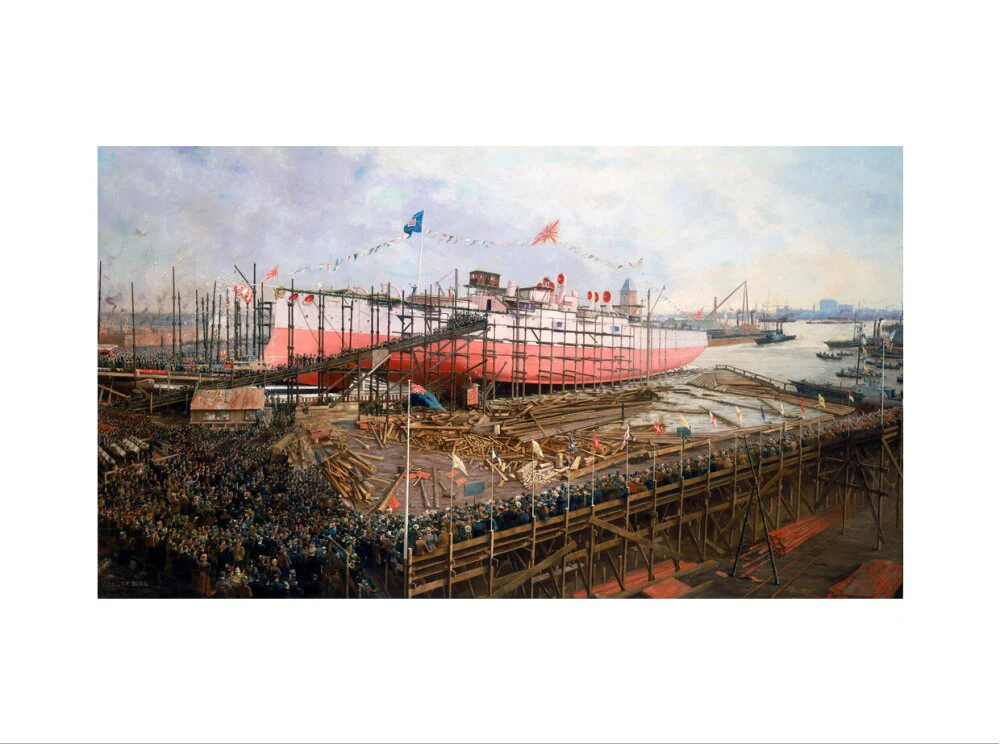 Launch of the 'Fuji' at Blackwall, London, 31 March 1896. - Image 55