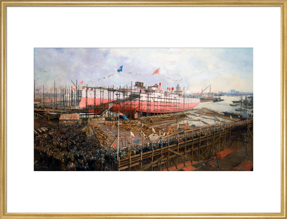 Launch of the 'Fuji' at Blackwall, London, 31 March 1896. - Image 58