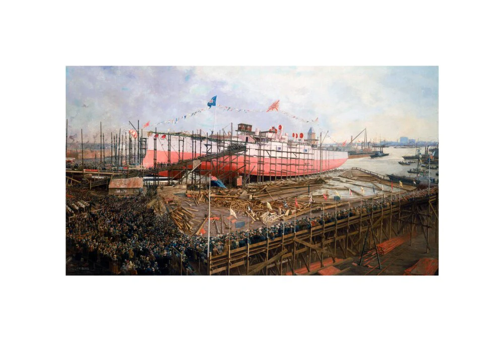 Launch of the 'Fuji' at Blackwall, London, 31 March 1896. - Image 60