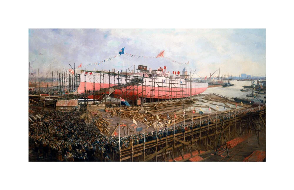 Launch of the 'Fuji' at Blackwall, London, 31 March 1896. - Image 61