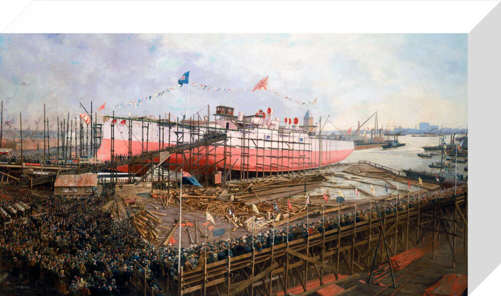 Launch of the 'Fuji' at Blackwall, London, 31 March 1896. - Image 64
