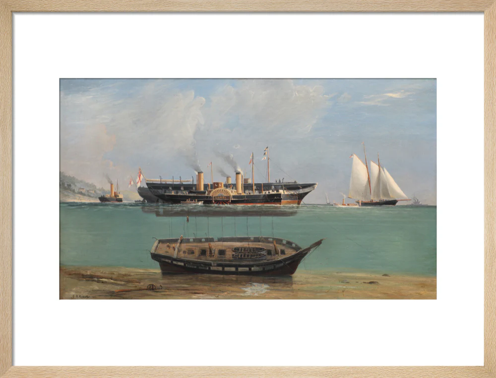 Painting of HMS Eurydice under salvage by Charles Robert Ricketts, 1882. - Image 16