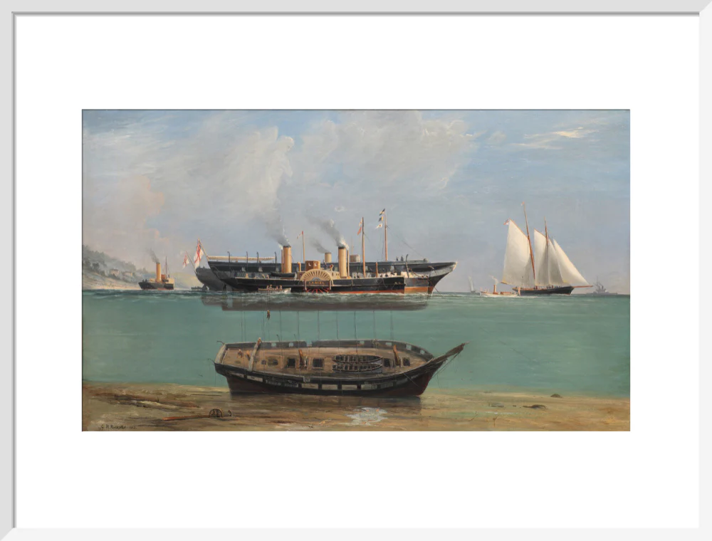 Painting of HMS Eurydice under salvage by Charles Robert Ricketts, 1882. - Image 19