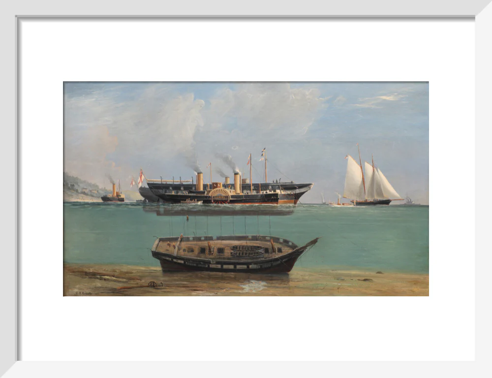 Painting of HMS Eurydice under salvage by Charles Robert Ricketts, 1882. - Image 42