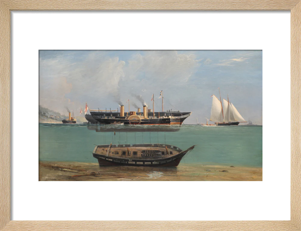 Painting of HMS Eurydice under salvage by Charles Robert Ricketts, 1882. - Image 44