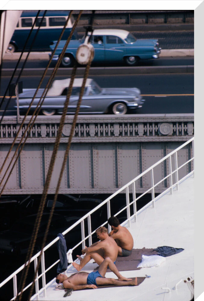 Sunbathers on a bridge, USA - Image 33