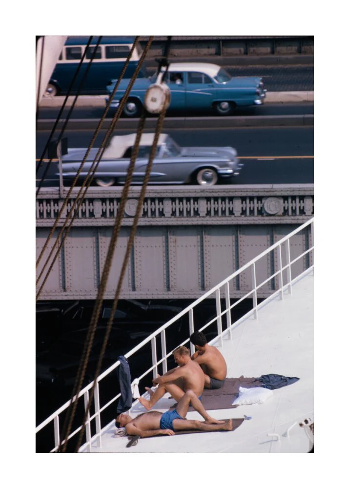 Sunbathers on a bridge, USA - Image 62
