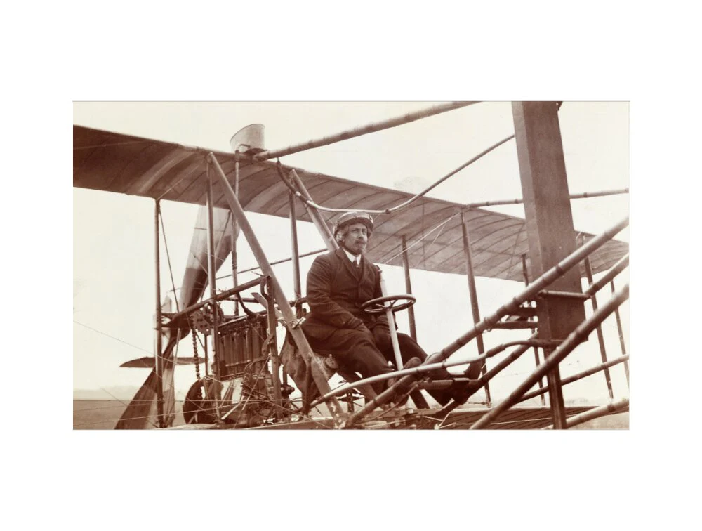 Samuel Cody in a biplane, c 1910. - Image 22
