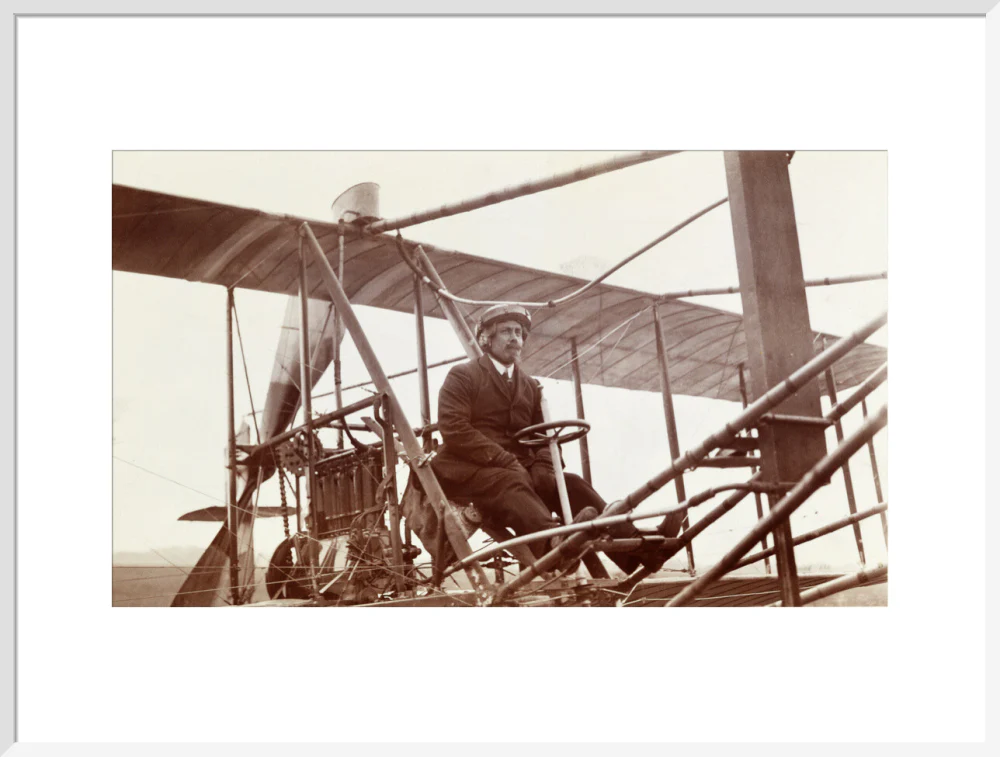 Samuel Cody in a biplane, c 1910. - Image 57
