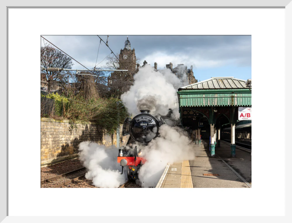 Flying Scotsman leaving Waverley Station, Edinburgh. - Image 14