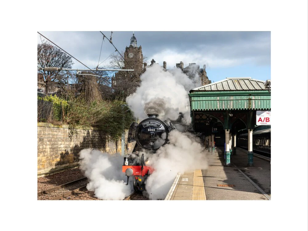 Flying Scotsman leaving Waverley Station, Edinburgh. - Image 40