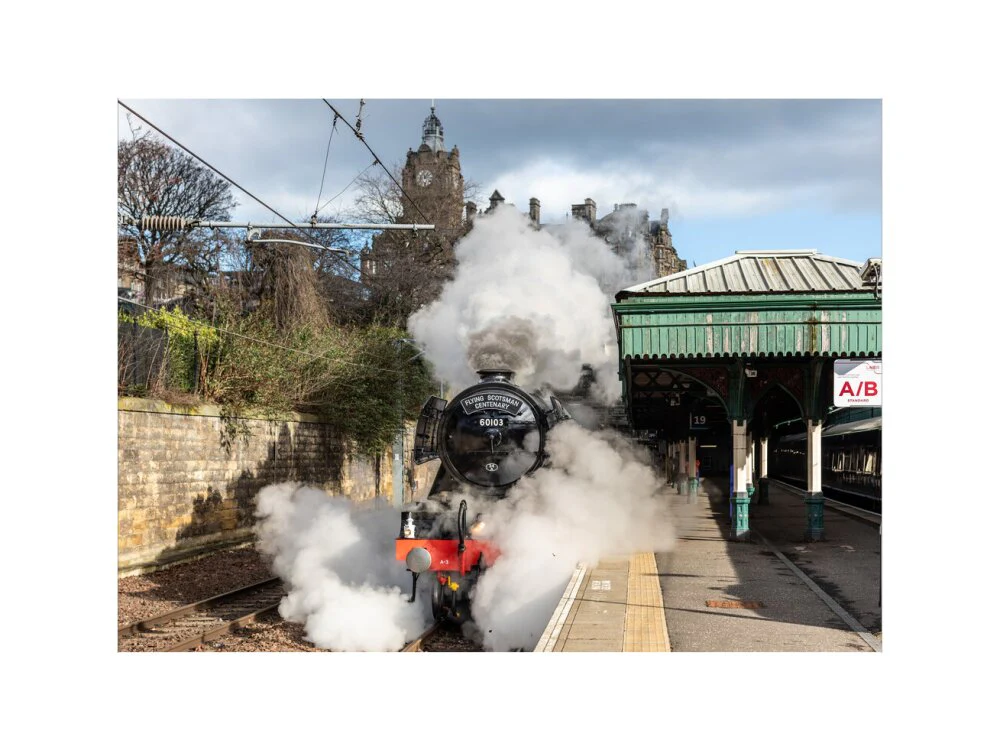 Flying Scotsman leaving Waverley Station, Edinburgh. - Image 50