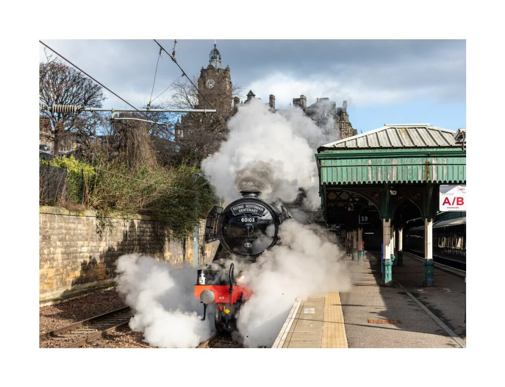 Flying Scotsman leaving Waverley Station, Edinburgh. - Image 62