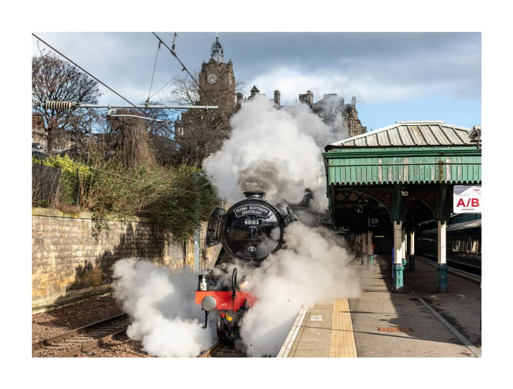 Flying Scotsman leaving Waverley Station, Edinburgh. - Image 63