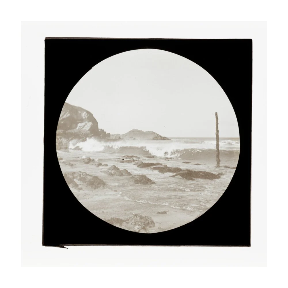 A magic lantern slide of a seascape by Birt Acres, c. 1893. - Image 24