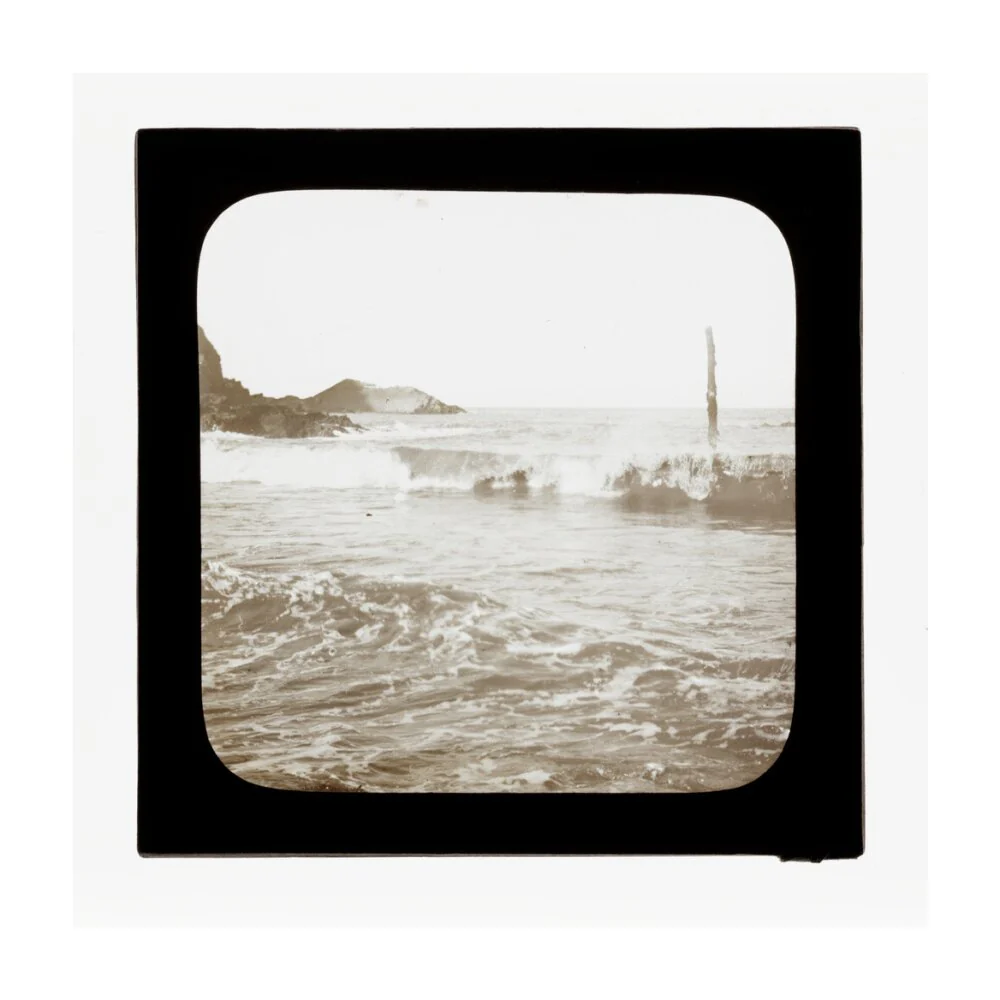 A magic lantern slide of a seascape by Birt Acres, c. 1893. - Image 52