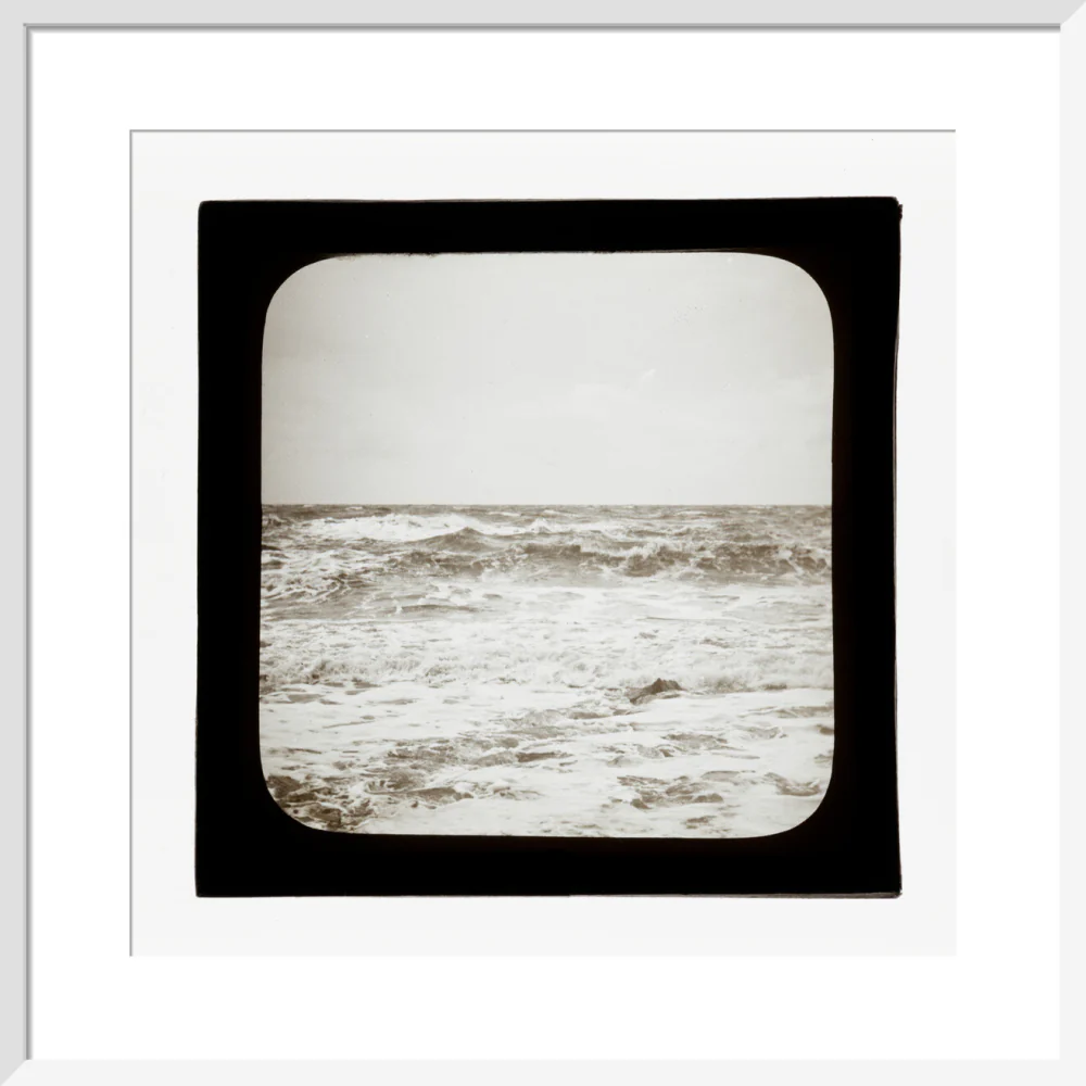 A magic lantern slide of sea waves crashing against the shore by Birt Acres, c. 1893. - Image 37