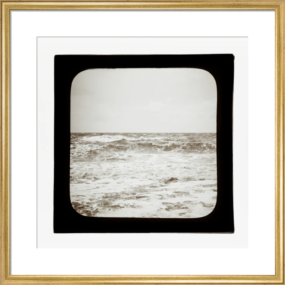 A magic lantern slide of sea waves crashing against the shore by Birt Acres, c. 1893. - Image 38