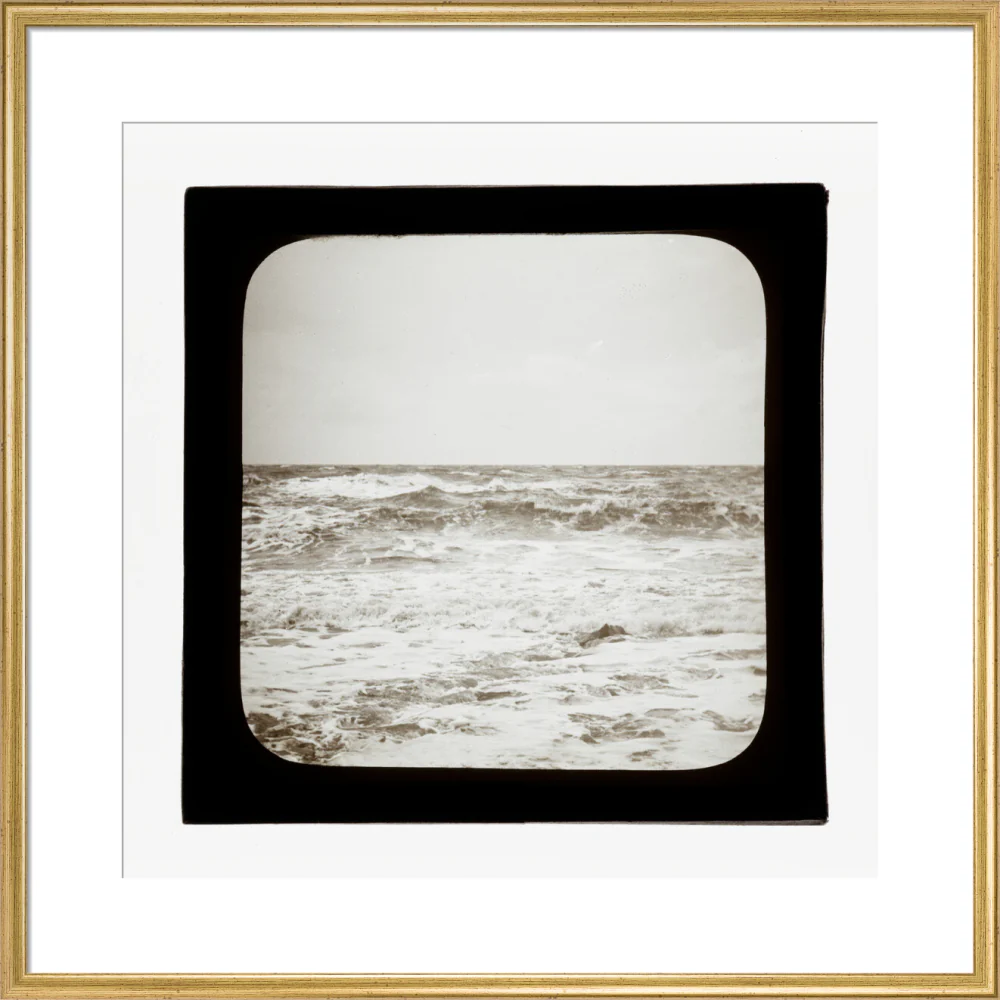 A magic lantern slide of sea waves crashing against the shore by Birt Acres, c. 1893. - Image 43