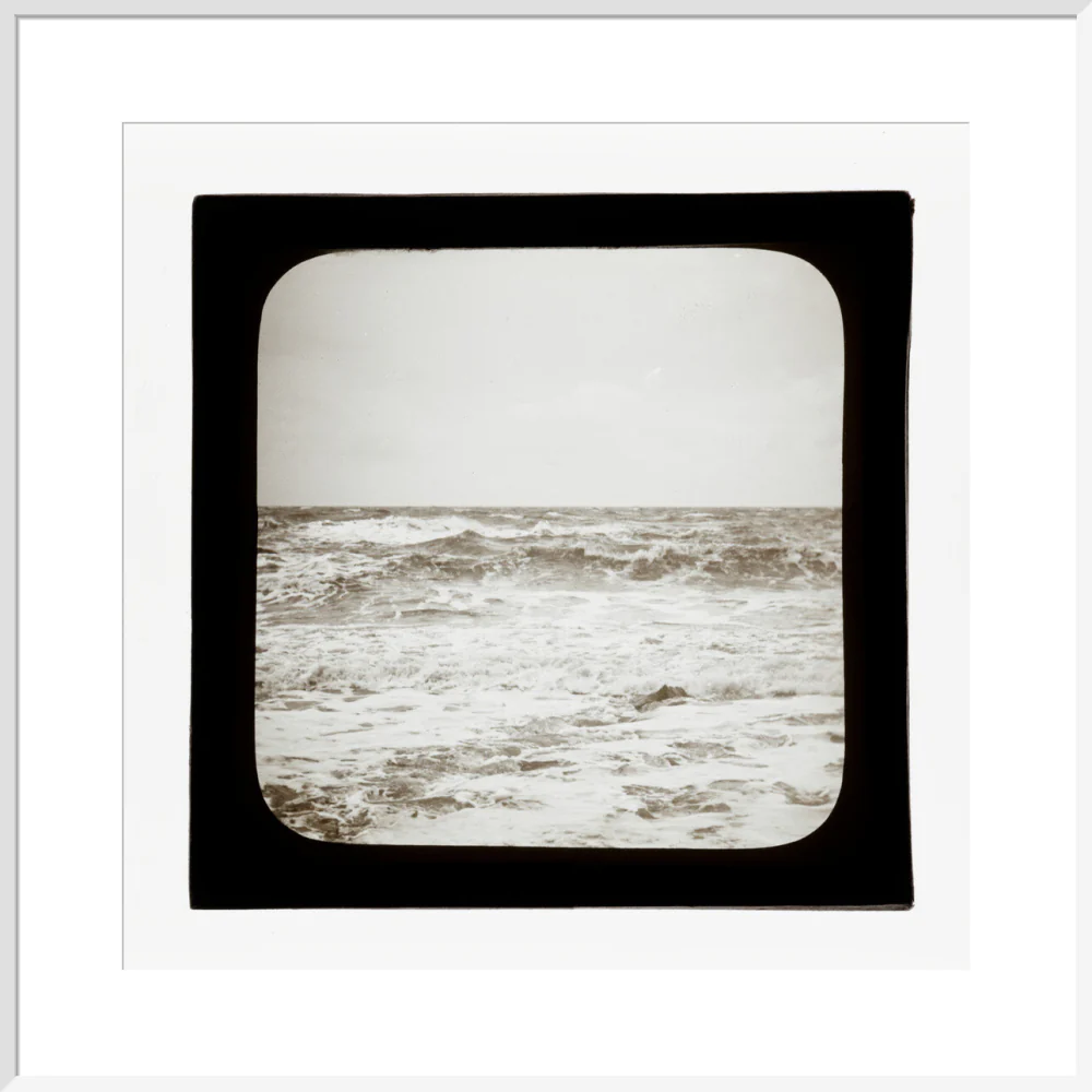 A magic lantern slide of sea waves crashing against the shore by Birt Acres, c. 1893. - Image 47