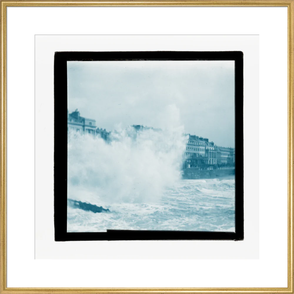 A magic lantern slide of sea waves crashing against the shore by Birt Acres, c. 1893. - Image 20