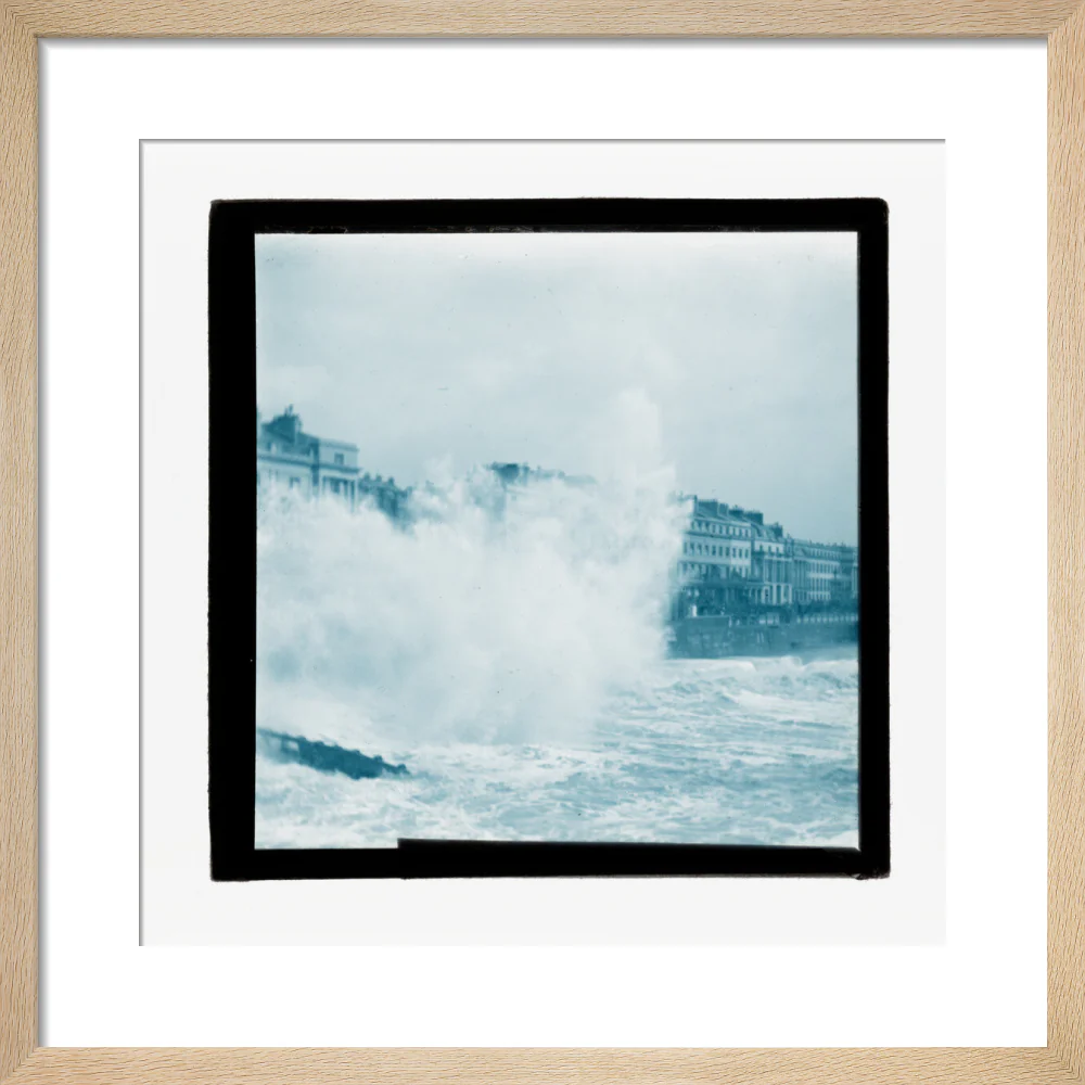 A magic lantern slide of sea waves crashing against the shore by Birt Acres, c. 1893. - Image 6