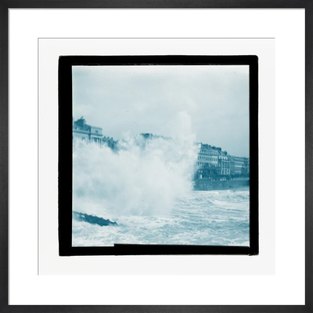A magic lantern slide of sea waves crashing against the shore by Birt Acres, c. 1893. - Image 8