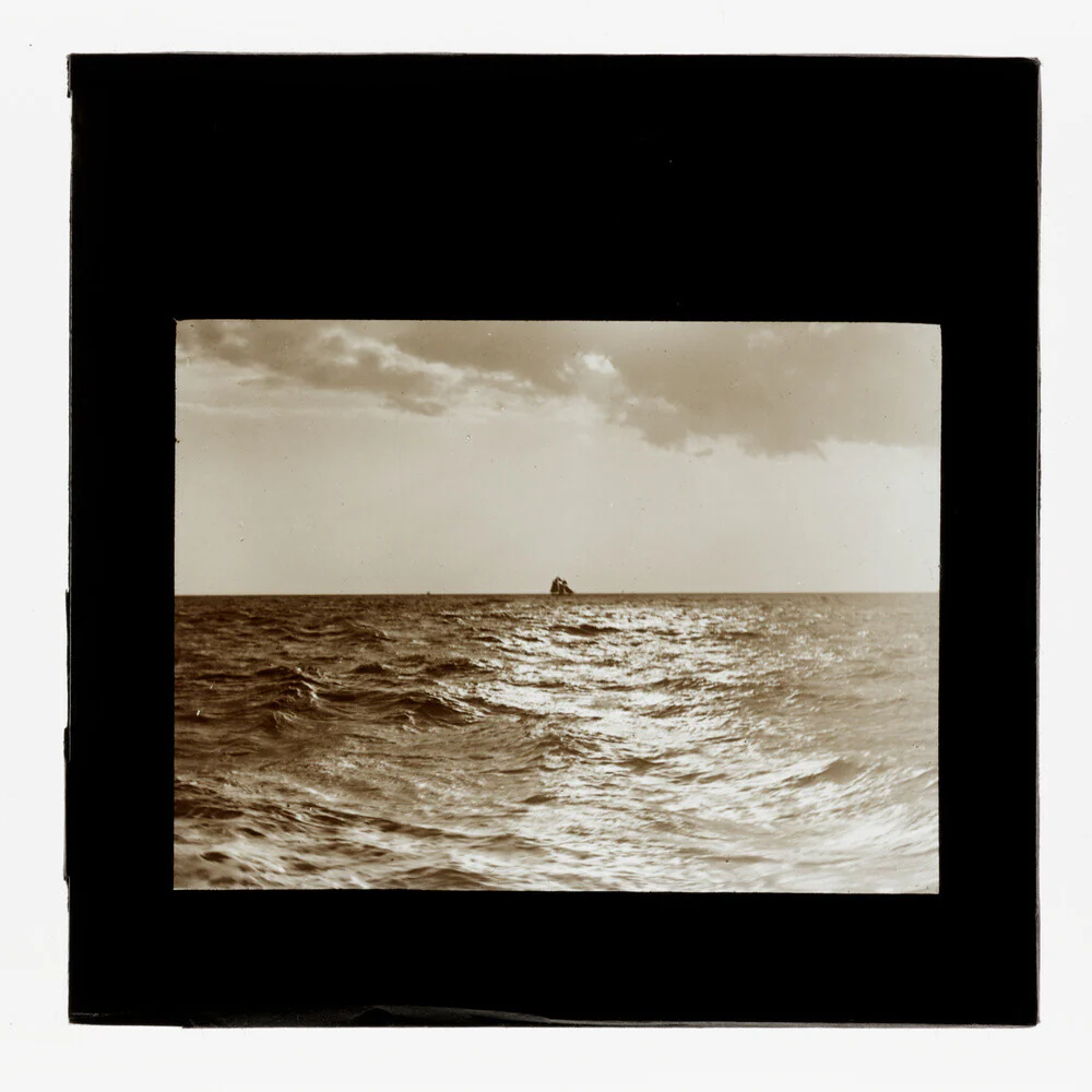 A magic lantern slide of the Bristol Channel off Lynton by Birt Acres, c. 1893.