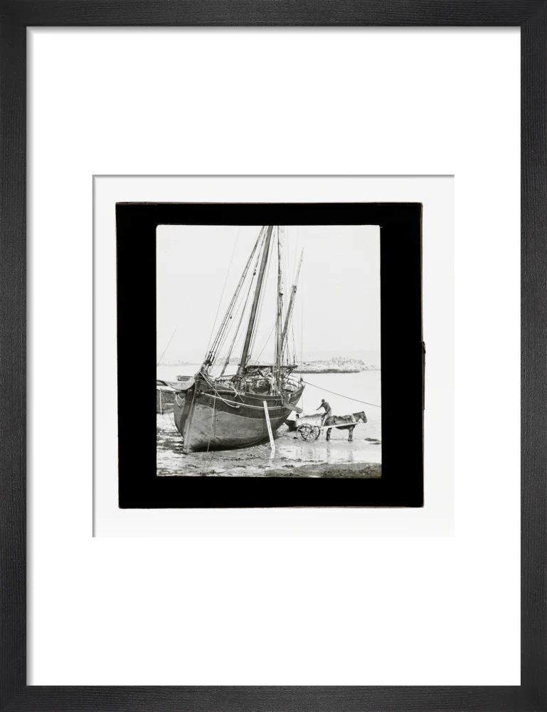 A magic lantern slide of a boat in harbour by Birt Acres, c. 1893. - Image 41