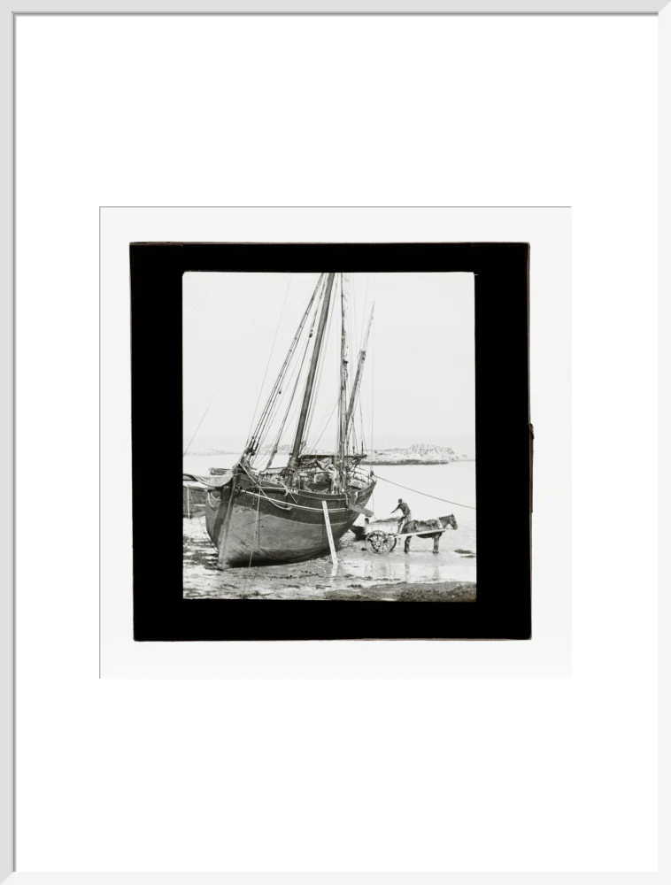 A magic lantern slide of a boat in harbour by Birt Acres, c. 1893. - Image 57
