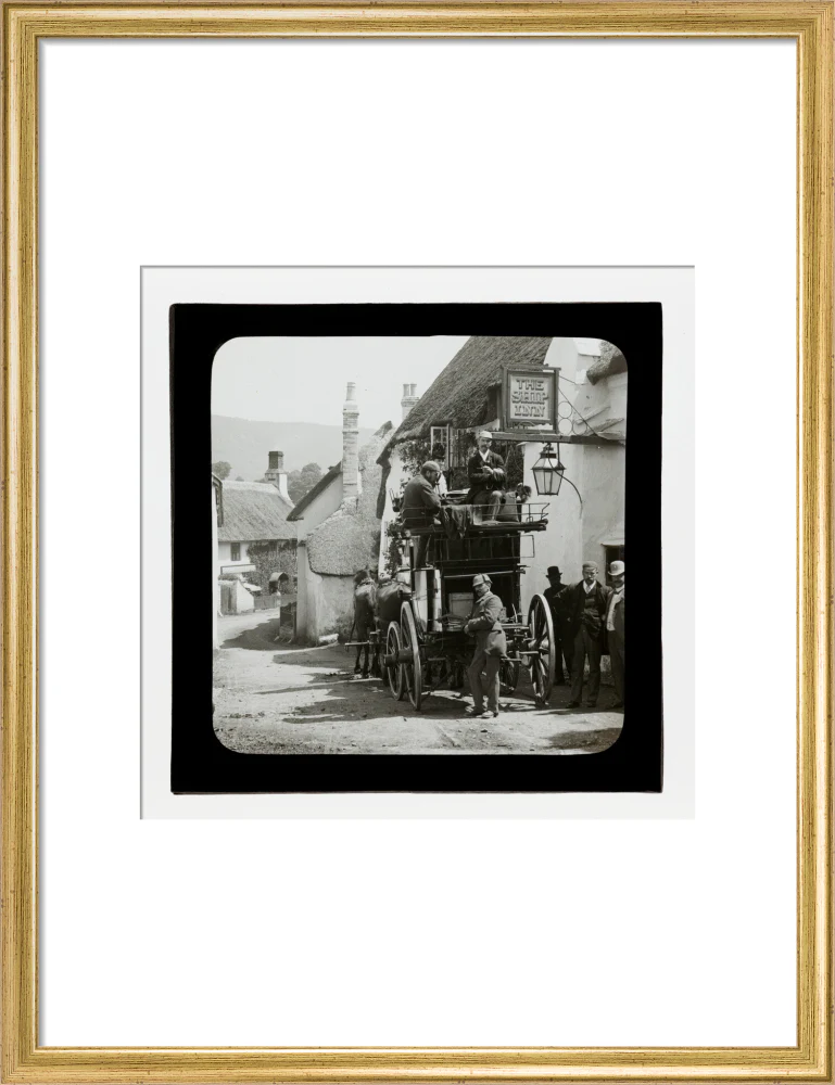 A magic lantern slide showing Birt Acres sitting on a coach whilst attending a meeting of photographers in Porlock, c.1893. - Image 15