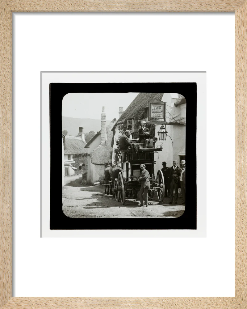 A magic lantern slide showing Birt Acres sitting on a coach whilst attending a meeting of photographers in Porlock, c.1893. - Image 6