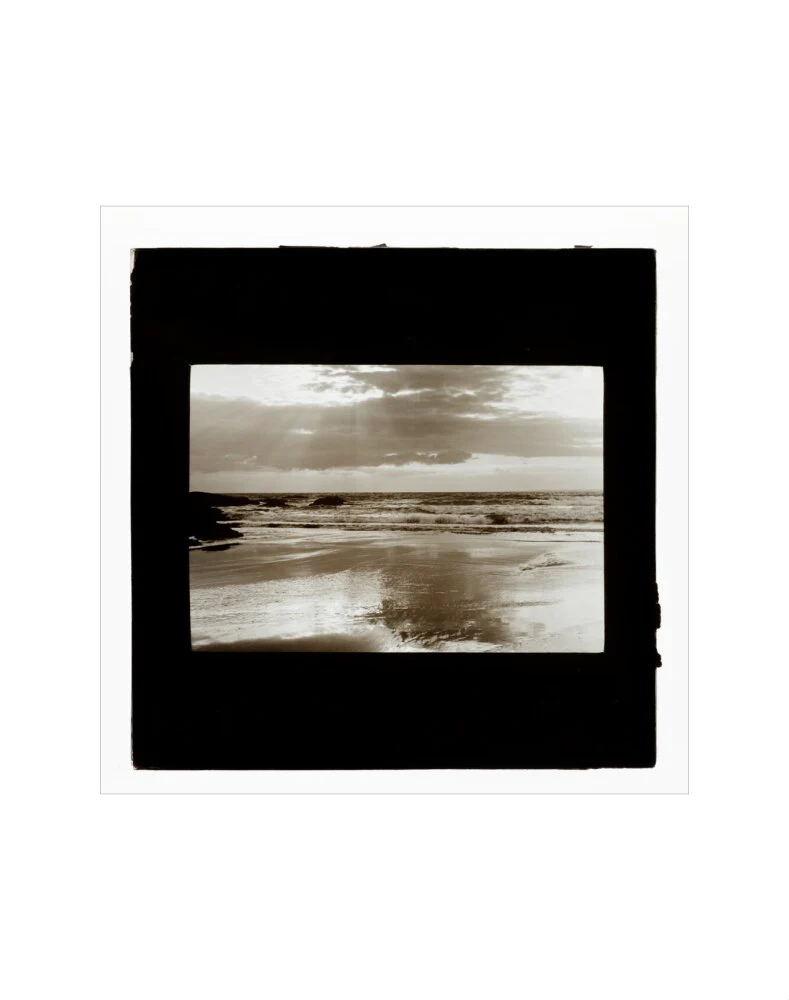A magic lantern slide entitled Sunset, Woolacombe by Birt Acres, c. 1893. - Image 2