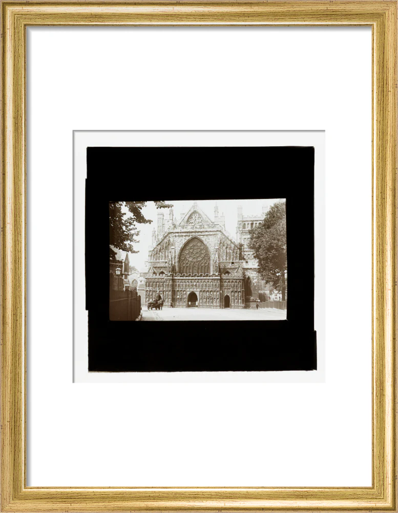 A magic lantern slide showing the west front of Exeter Cathdral by Birt Acres, c. 1893. - Image 10