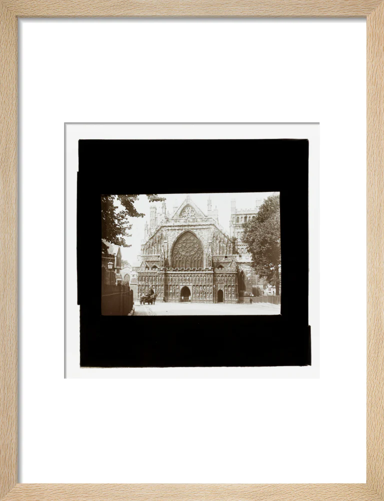 A magic lantern slide showing the west front of Exeter Cathdral by Birt Acres, c. 1893. - Image 11