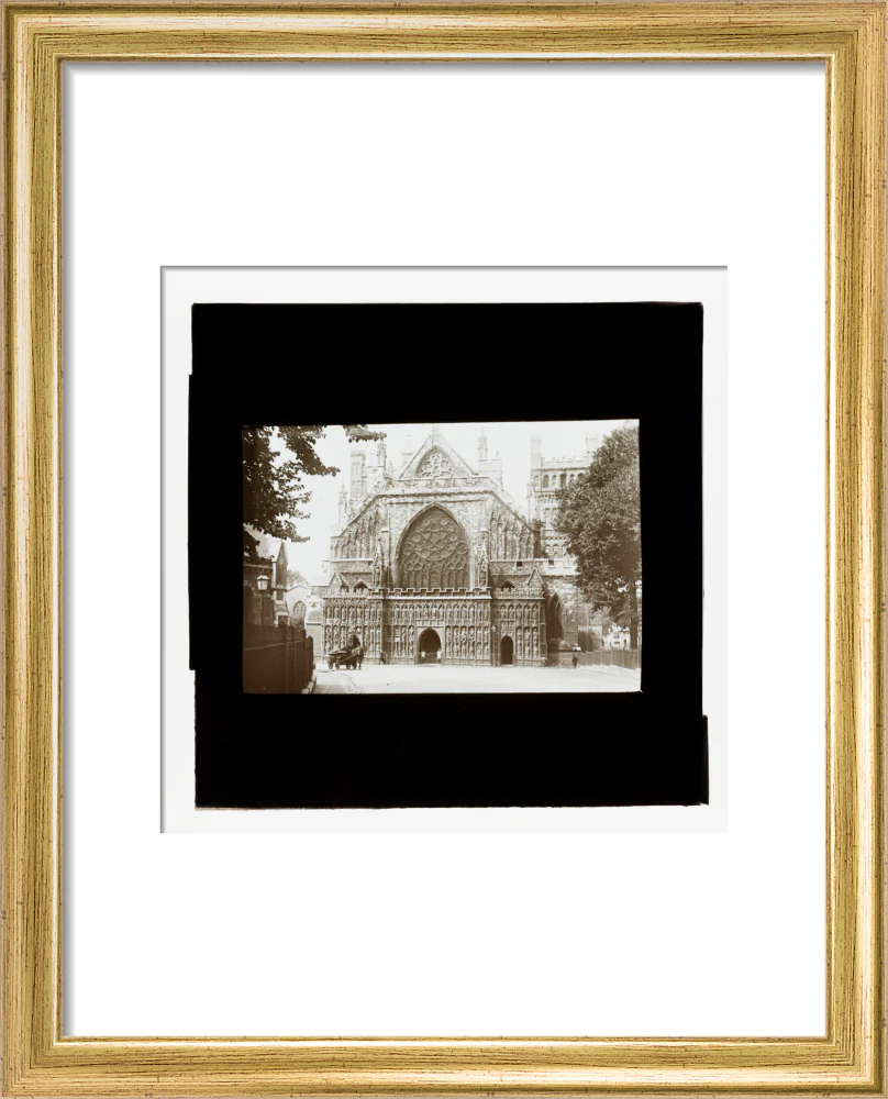 A magic lantern slide showing the west front of Exeter Cathdral by Birt Acres, c. 1893. - Image 38