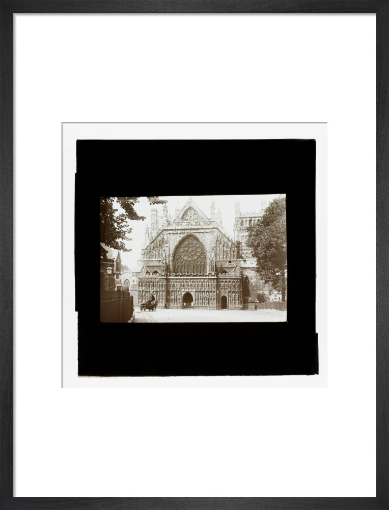 A magic lantern slide showing the west front of Exeter Cathdral by Birt Acres, c. 1893. - Image 46