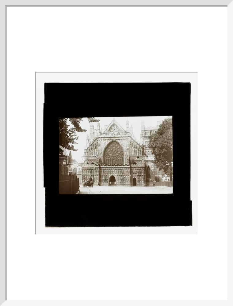 A magic lantern slide showing the west front of Exeter Cathdral by Birt Acres, c. 1893. - Image 52