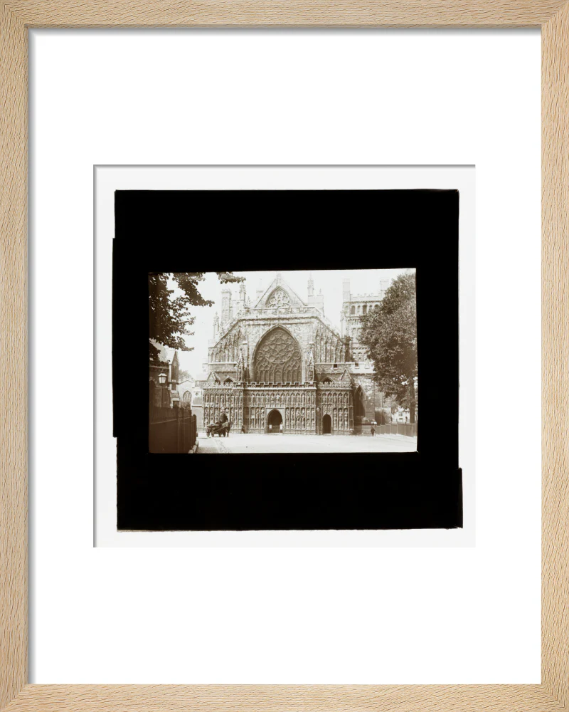 A magic lantern slide showing the west front of Exeter Cathdral by Birt Acres, c. 1893. - Image 6