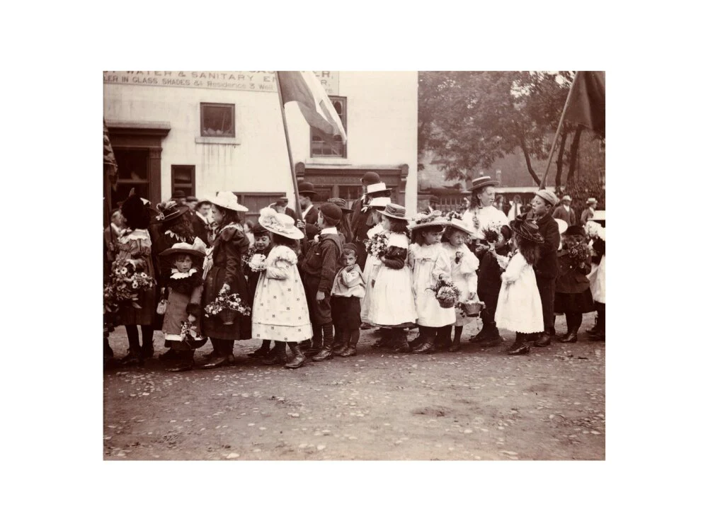 Children taking part in a procession, Whitby, North Yorkshire, c 1900s. - Image 7