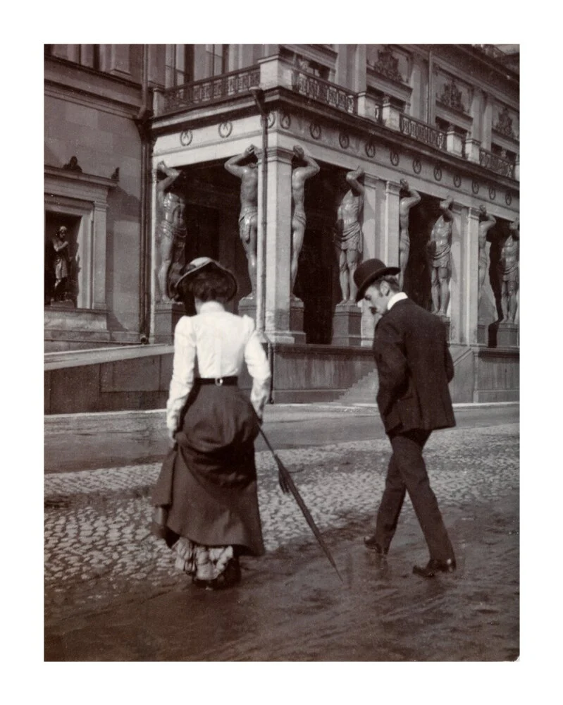 Man and woman crossing the road circa 1900 - Image 30