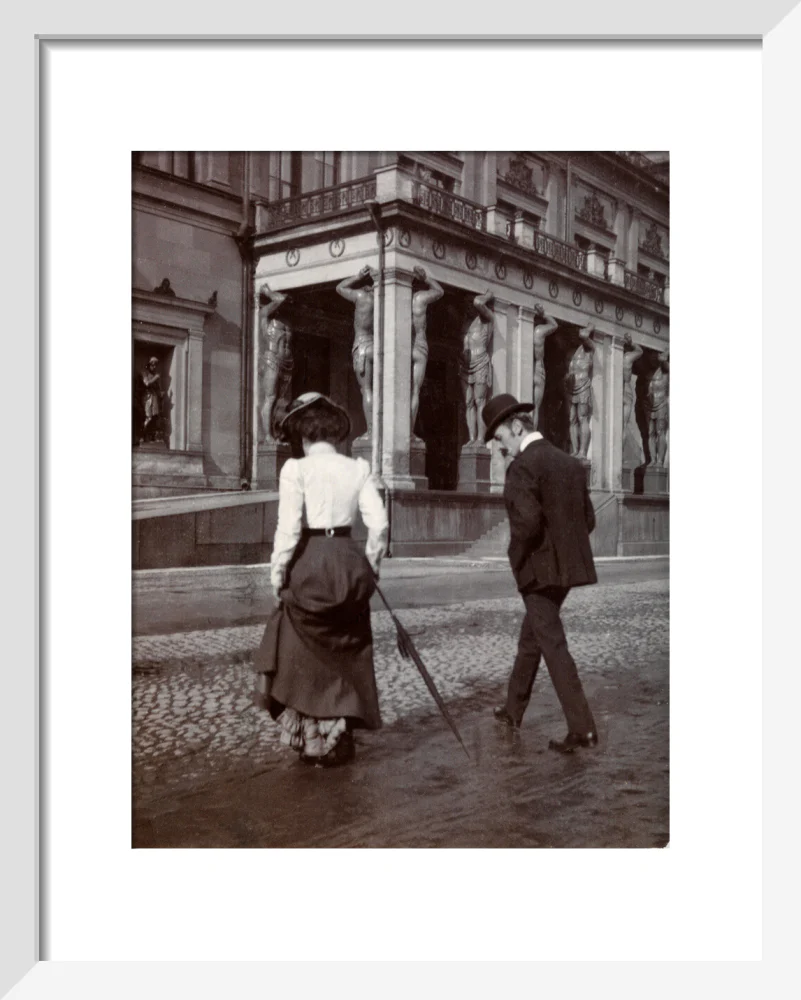 Man and woman crossing the road circa 1900 - Image 37