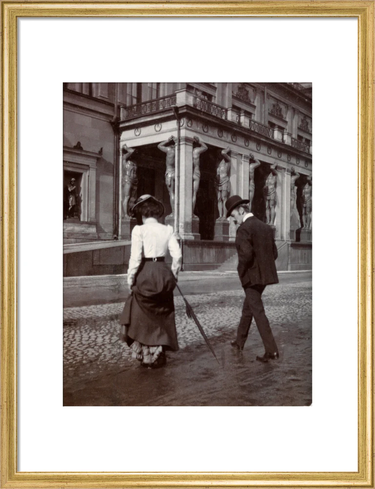 Man and woman crossing the road circa 1900 - Image 48
