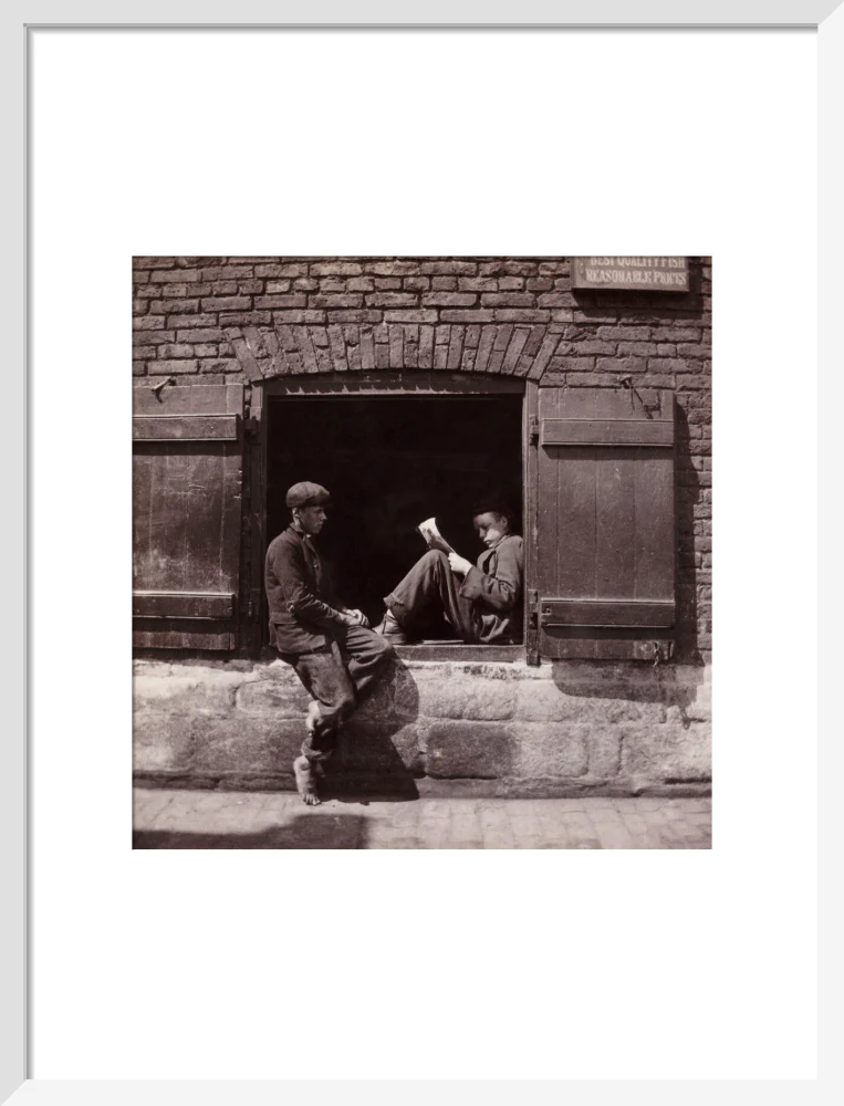 Two boys sitting on a window ledge, c 1905. - Image 14