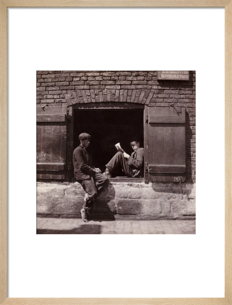 Two boys sitting on a window ledge, c 1905. - Image 16