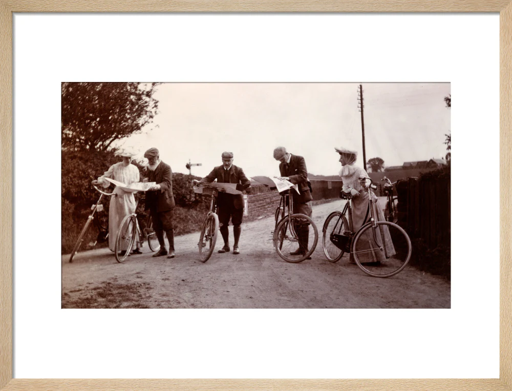 Cyclists looking at maps, c 1900. - Image 16