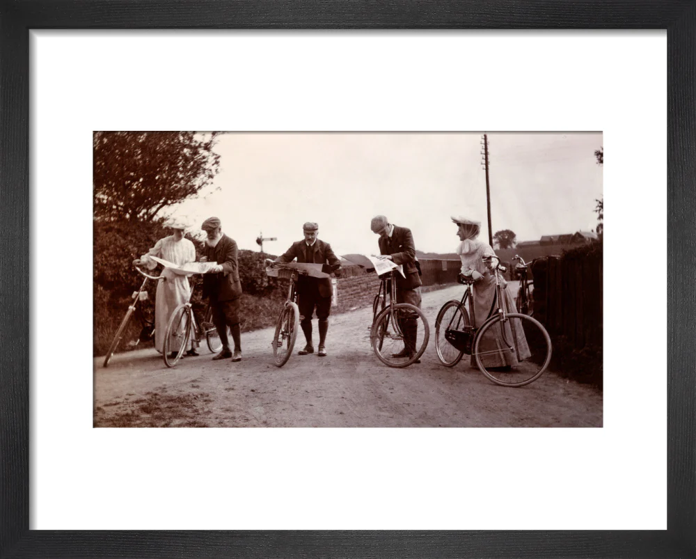 Cyclists looking at maps, c 1900. - Image 36